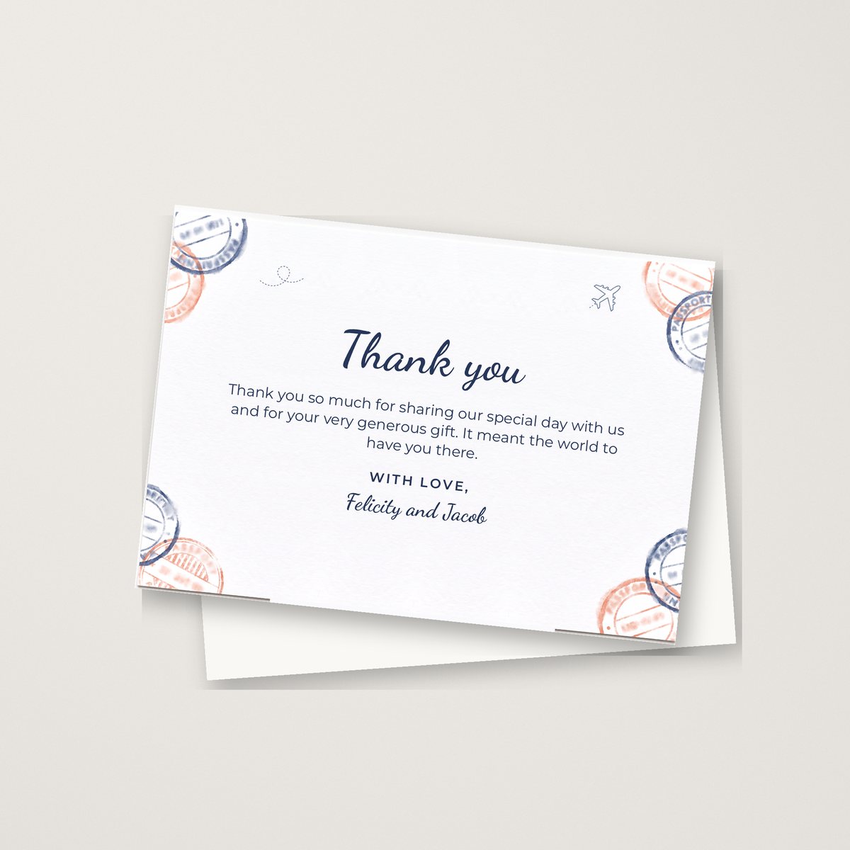 Jetting Off Thank You Card