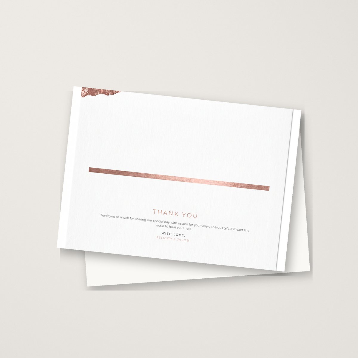 Chic Metallic Thank You Card