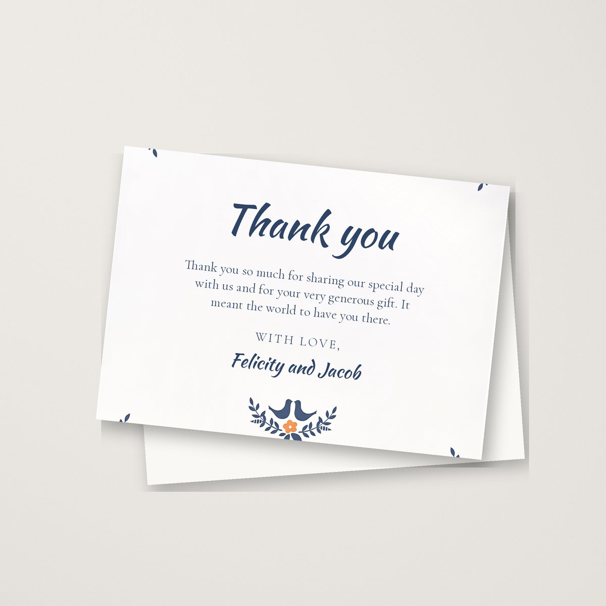 Country Floral Thank You Card