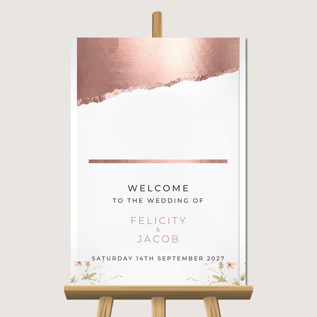 Chic Metallic Welcome Sign