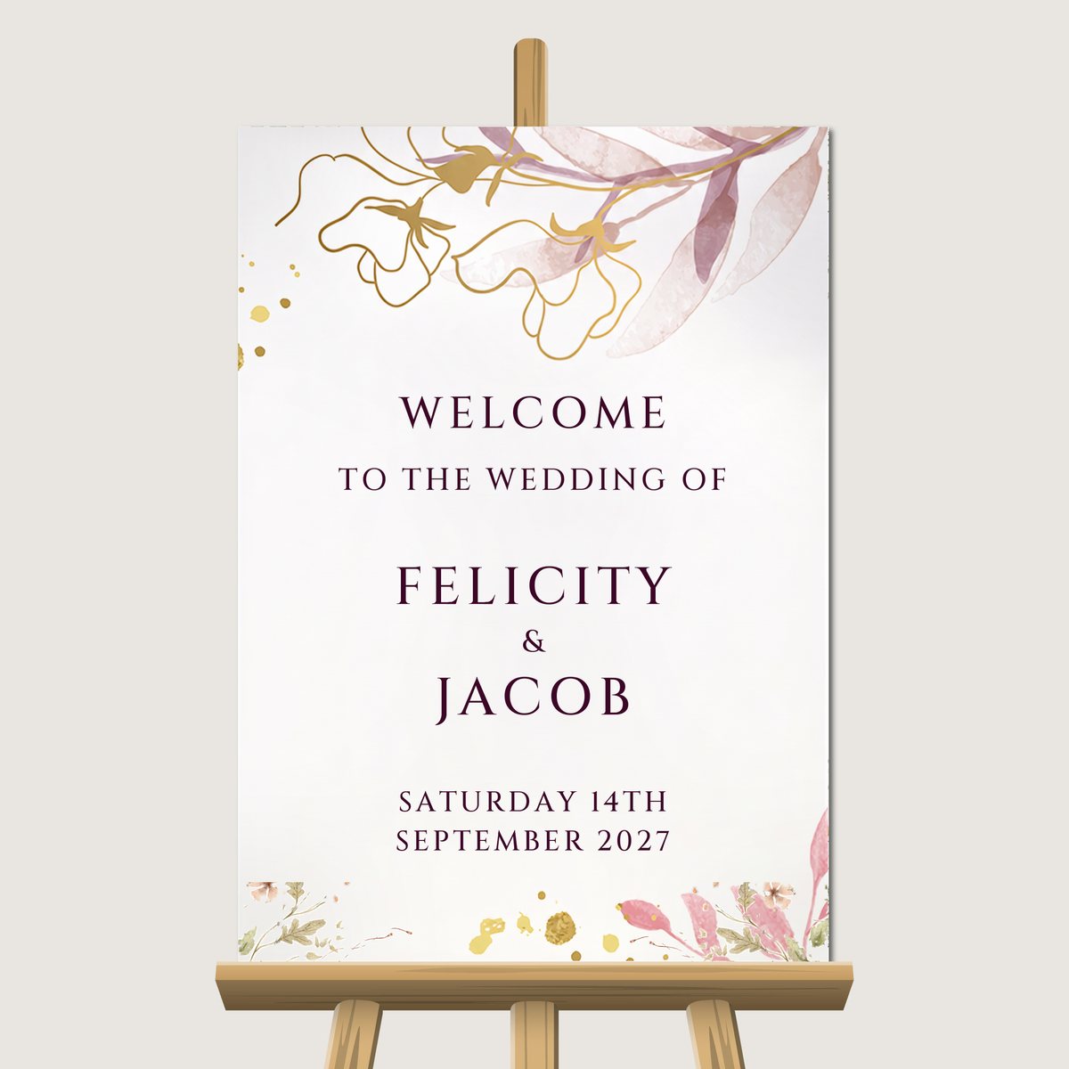 Romantic Watercolour Welcome Sign