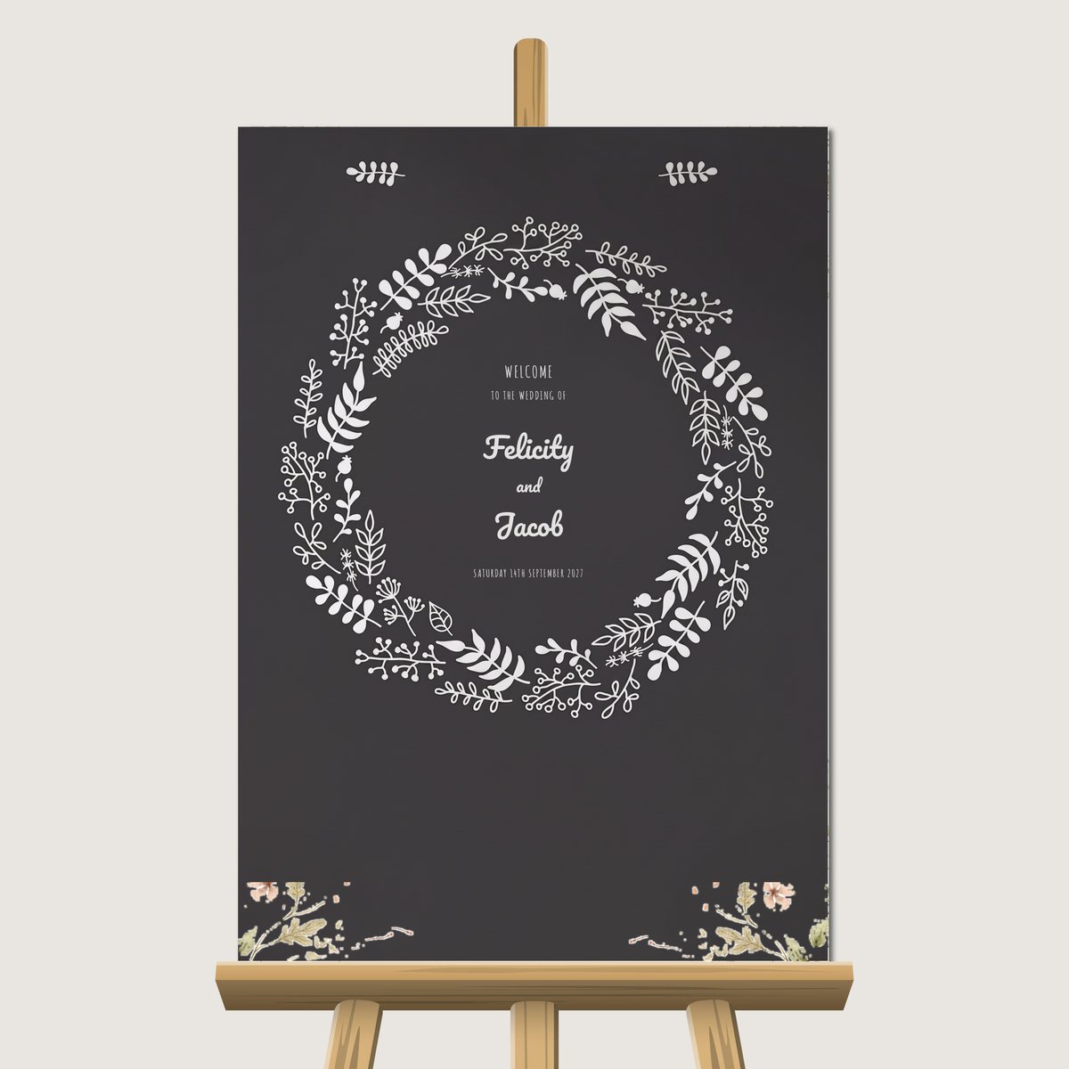 Chalk Wild Flower Welcome Sign