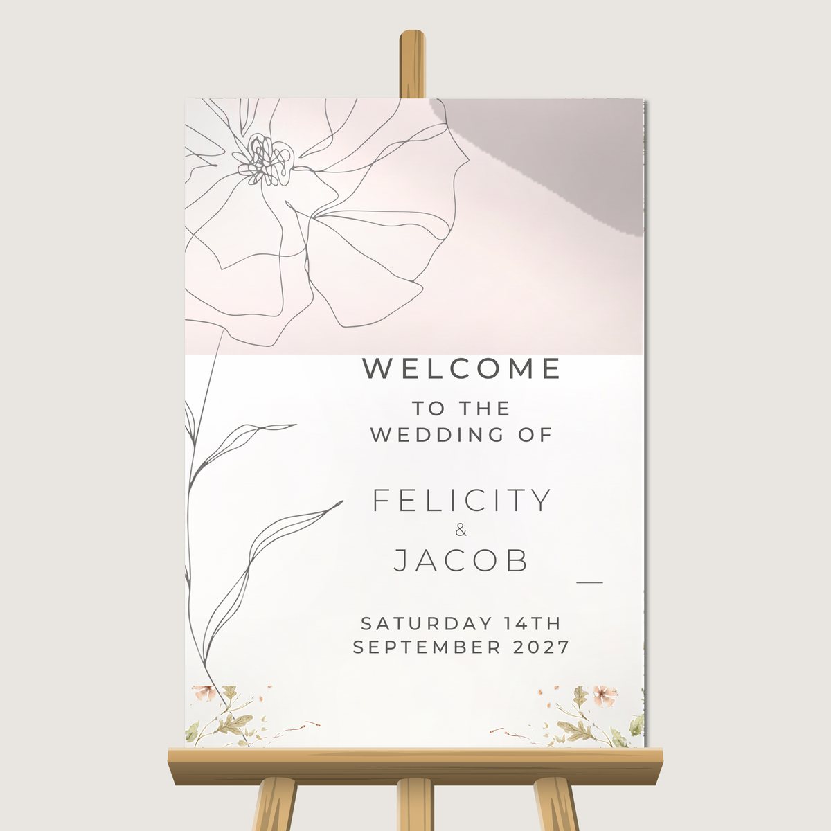 Subtle Rose Welcome Sign