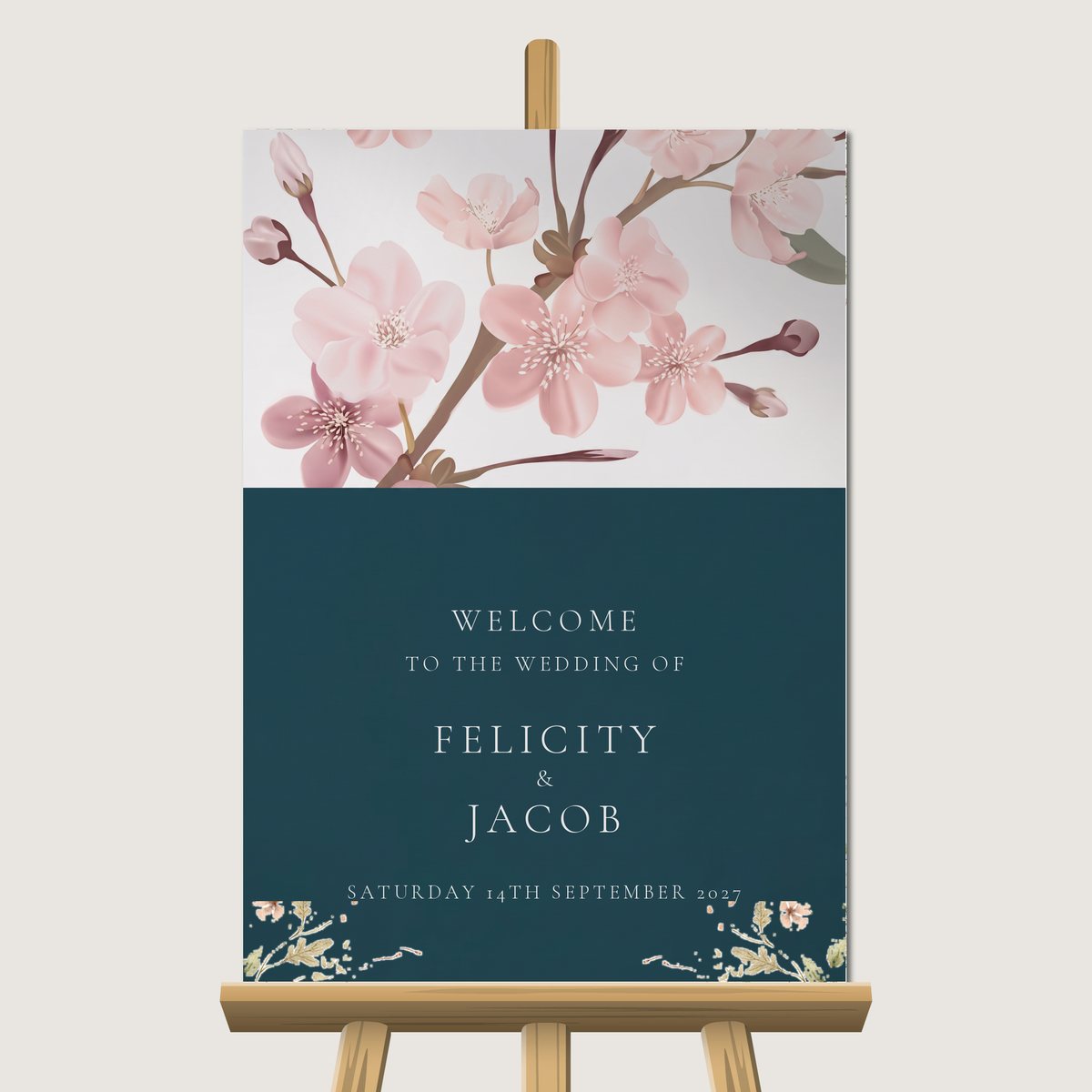 Colour Block Blossom Welcome Sign