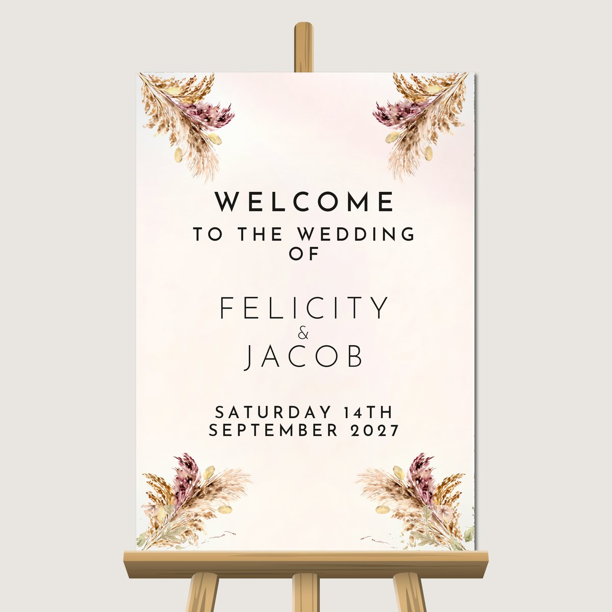 Boho Floral Welcome Sign