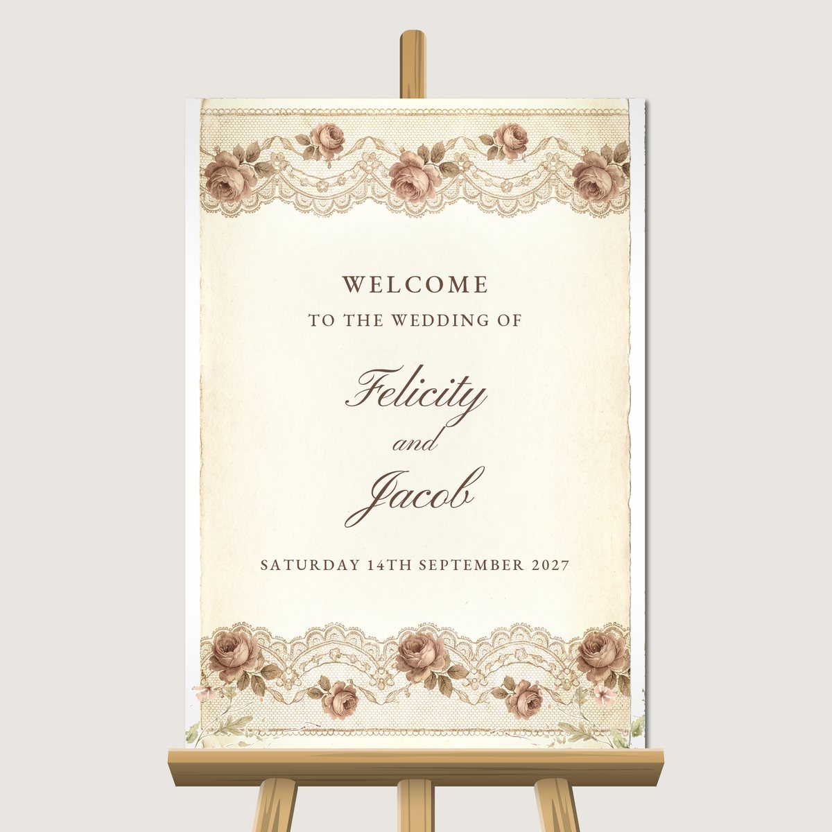 Lace Blooms Welcome Sign