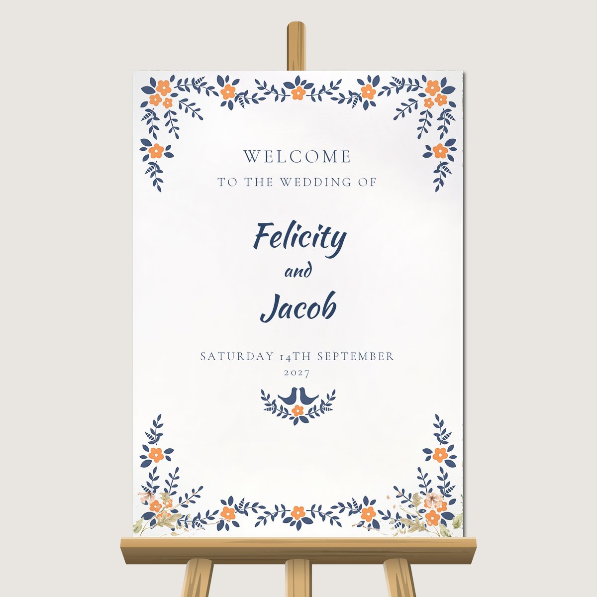 Country Floral Welcome Sign